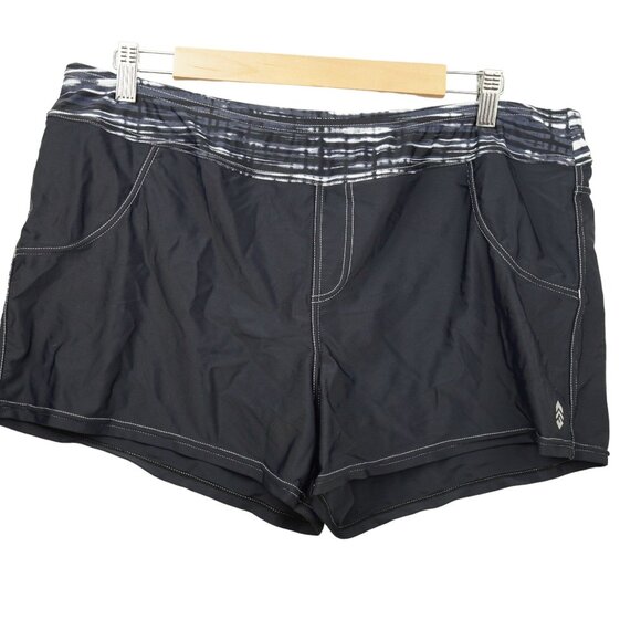 Free Country Womens Strappy Two-Piece Set High-Neck Tank Top & Shorts Black & Wh - Picture 11 of 15